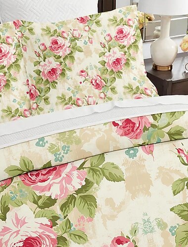  Bettbezug-Set mit Blumenmuster, Baumwolle, tropische Pflanzenmuster, weiches 3-teiliges Luxus-Bettwäsche-Set, Heimdekoration, Geschenk, Bettbezug für Doppelbett, King-Size-Bett und Queen-Size-Bett