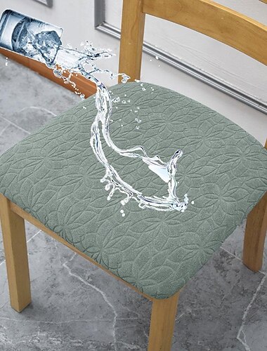  Fundas de asiento de silla elásticas resistentes al agua funda de cojín de silla jacquard floral 1 pieza, fundas de silla de comedor lavables extraíbles fundas de silla de comedor antipolvo fundas de