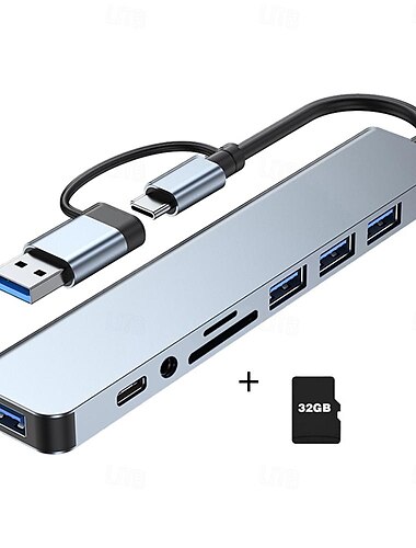  Speicherkarte 32 GB, 64 GB, 128 GB mit 8-in-2-Hubs, Dockingstation 3.0, Laptop-Multi-Interface-Kombinationsset