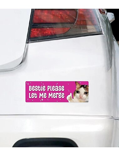  5 Stück traurige Katze Bestie, bitte lass mich verschmelzen, ästhetischer, lustiger Stoßstangen-Magnet-Aufkleber für Auto, Fahrzeug, Vinyl-Aufkleber für neue Fahrer und Erwachsene