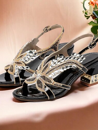  Γυναικεία Γαμήλια παπούτσια Σανδάλια Πάρτι Τεχνητό διαμάντι Στρογγυλή Μύτη Κομψό Βίντατζ Μικροβιακό Δέρμα Λουράκι αστραγάλου Μαύρο Ρουμπίνι Βυσσινί