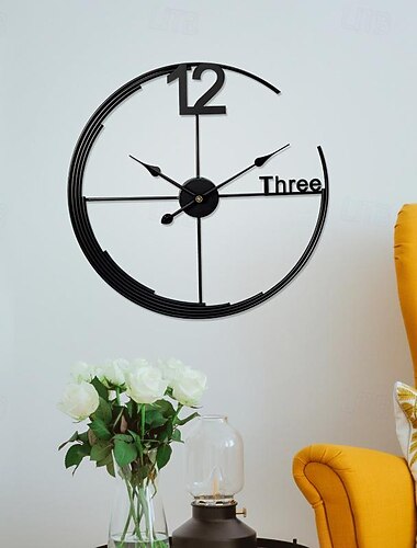  pohjoismainen moderni valo ylellinen seinäkello muoti yksinkertainen metallinen mykkä riippukello koti olohuone luova riipus kellon sisustus 60 cm