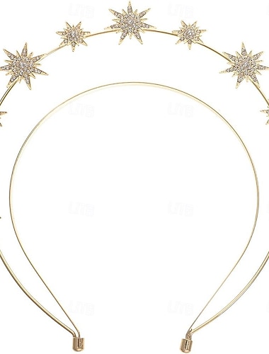  Halo-Haarband der Braut, exotischer Charme, Göttin, Strass-Krone, Schmetterling, Mond und Stern, Kopfbedeckung