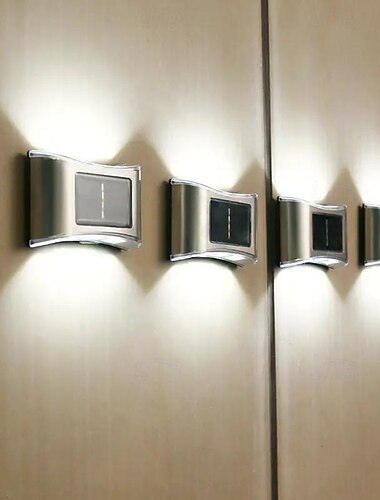  2/4 τμχ ηλιακό φωτιστικό τοίχου πάνω-κάτω εξωτερικού χώρου ip65 αδιάβροχο φωτιστικό led ηλιακό φράχτη για εξωτερική αυλή κήπου γκαζόν αυλή φράχτες διακόσμηση μονοπατιού δρόμου