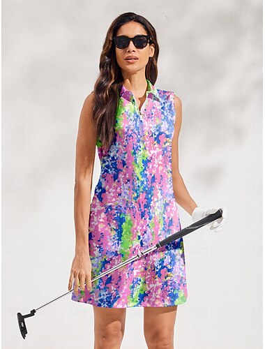 Per donna vestito da golf Rosa Senza maniche Abbigliamento da golf da donna Abbigliamento Abiti Abbigliamento