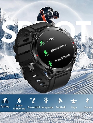  iMosi T30 Smartklokke 1.6 tommers Smartklokke blåtann Skritteller Samtalepåminnelse Søvnmonitor Kompatibel med Android iOS Unisex Lang ventetid Håndfri bruk Vanntett IP68 52mm urkasse