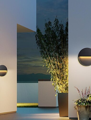  led nástěnná lampa, venkovní moderní stylová kovová akrylová nástěnná lampa, vhodná pro chodby, vchody a nádvoří, teplá bílá 85-265v