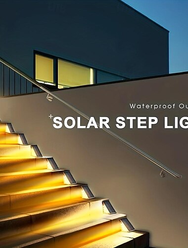  zonne-dekverlichting bewegingssensor trapverlichting, waterdichte buitentrapverlichting auto aan/uit zonne-verlichting voor trappen veranda tuin patio pad decoratie