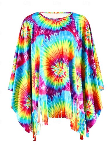  Retro vintage Jaren '70 Schijf Kaap Kleding uit de jaren 70 Hippie Dames Carnavalskostuum Halloween Carnaval Maskerade Evenement / Feest Vrijgezellenfeest Prideparade Volwassenen Top
