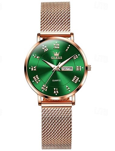  Nouvelle montre de la marque Olevs pour femmes avec affichage luminescent calendrier semaine simple montre quartz double calendrier de grande valeur étanche sport pour femmes