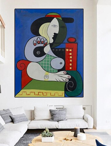  dipinto a mano di Pablo Picasso donna con orologio dipinto a olio dipinto a olio replica dipinto a mano grande sala da pranzo decorazione della parete della camera da letto decorazione della parete