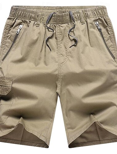  Herren Cargo Shorts Kurze Hosen Shorts Kurze Hosen Arbeitsshorts Kordelzug Elastische Taille Multi Pocket Glatt tragbar Kurz Outdoor Täglich Ausgehen Modisch Klassisch Schwarz Gelb