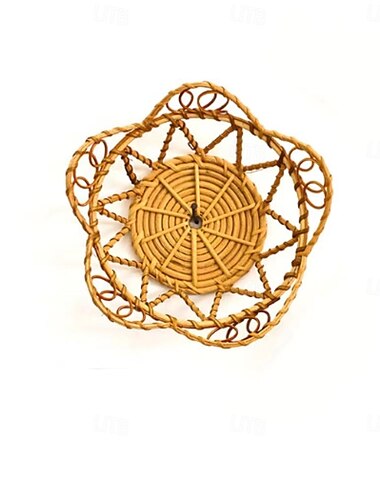  muurhangende bohemien kalebas gras rotan wanddecoratie ronde plafondhanger woonkamer slaapkamer studeerkamer