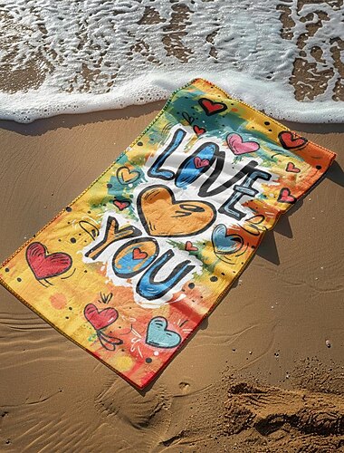  serviette de plage lgbt love series grande impression 3d motif de mer serviette de bain drap de plage couverture classique 100% microfibre couvertures confortables