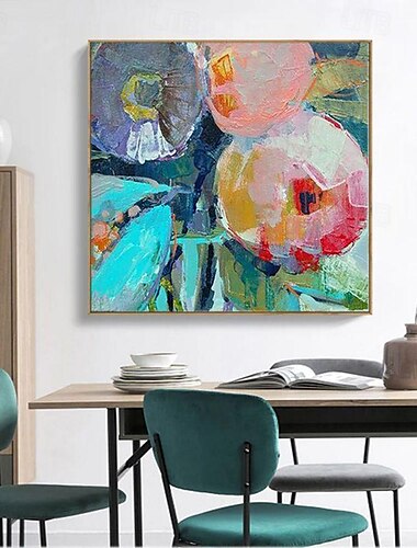  håndlavet oliemaleri lærred vægkunst dekoration moderne abstrakte blomster til boligindretning rullet rammeløs ustrakt maling