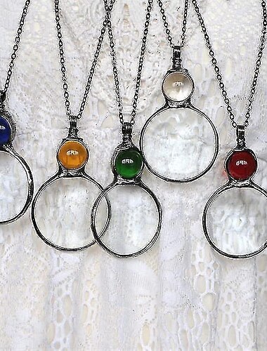  rondom loupe collier cadeau lecture loupe pendentif collier pour personnes âgées loupe pour livres journaux lecture bijoux