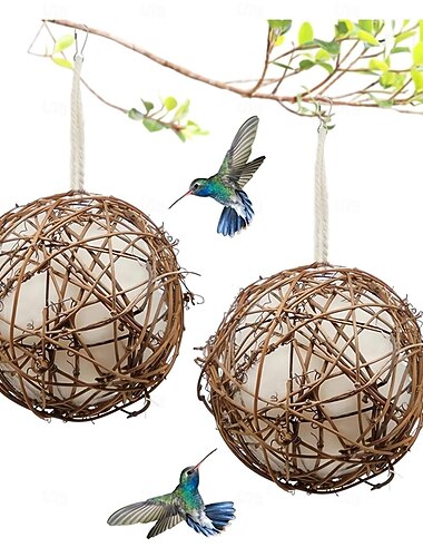  Nichoir fait main et matériaux de nichoir - Matériau de boule de nidification pour oiseaux sauvages 2025 Matériel de nidification pour colibris Cadeaux pour les amoureux de la nature et de