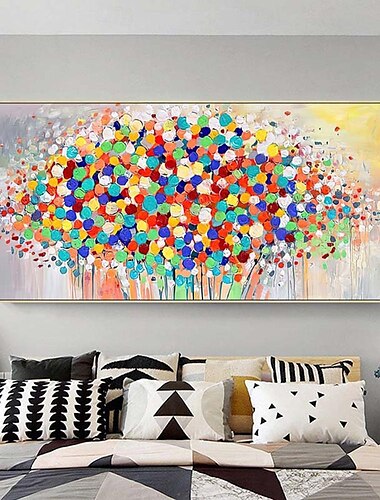  Farbiges abstraktes Ballongemälde, handgemalte abstrakte bunte Ölgemälde, abstrakte Kunst, Wandkunst, moderne Leinwandkunst für Wohnzimmer, Heimdekoration, ungerahmt