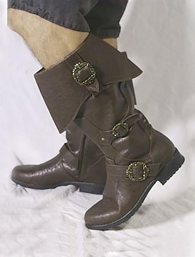 Rétro Vintage Médiéval Renaissance Chaussures Bottes jazz plates Ren Faire Pirate Viking Croisé Homme Celtique Pirate Halloween Carnaval Mascarade LARP Foire de la Renaissance Adultes Chaussures