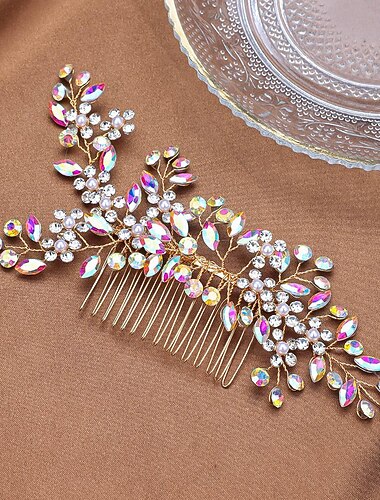  מסרקים מצנפת אבן נוצצת סגסוגת חתונה קוקטייל רטרו חתונה עם פרטים מקריסטל שחבור כיסוי ראש כיסוי ראש
