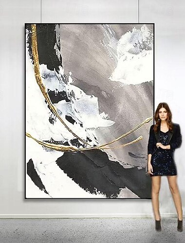  handgemaakt olieverfschilderij canvas kunst aan de muur decoratie kleurrijk abstract zwart en wit minimalisme voor huisdecoratie gerold frameloos ongerekt schilderij