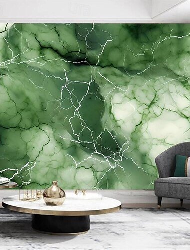  Coole Tapeten, grüne Smaragd-Marmor-Tapete, Wandbild, Rollenaufkleber, abziehen und aufkleben, entfernbares PVC/Vinyl-Material, selbstklebend/Kleber erforderlich, Wanddekoration für Wohnzimmer,