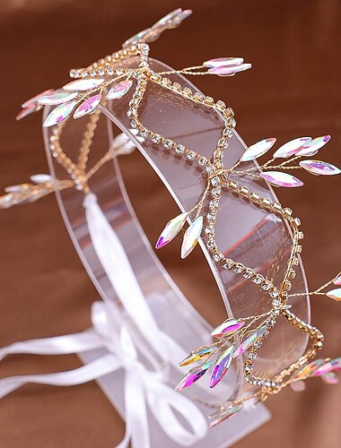  Crown Tiaras Bandanas Peça para Cabeça Strass Liga Casamento coquetel Luxo Retro Com Pedrarias Detalhes em Cristal Capacete Chapéu