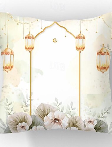  Ramadan-Muster, grün, 1 Stück, Dekokissenbezüge, mehrere Größen, dekorative Kissen für den Außenbereich, weiche Samtkissenbezüge für Couch, Sofa, Bett, Heimdekoration