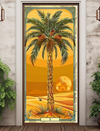  kokosnöt dörr täcker dörr gobeläng dörr gardin dekoration bakgrund dörr banderoll för ytterdörr bondgård semester fest dekoration leveranser