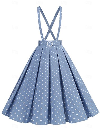  Retro Vintage 1950er Rockabilly Rock Swing-Kleid Ausgestelltes Kleid Tupfen Damen Halloween Maskerade Alltagskleidung Junggesellinnenabschiedsparty Erwachsene Rock Abschlussballkleider