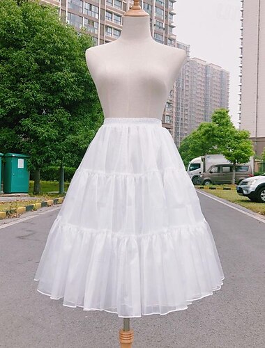  Rétro Vintage Années 1950 Mi-long Jupe à cerceaux Tutu Jupe en tulle Couleur Unie Ligne A Femmes Halloween Mascarade Mariage Soirée Décontracté Quotidien Adultes Jupe
