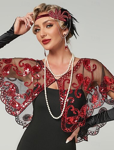  Retro vintage Roaring jaren '20 Jaren 1920 Feestkostuum Omslagdoeken The Great Gatsby Charleston Bruiloftsgast Pailletten Dames Kerstmis Carnaval Nieuwjaar Evenement / Feest Huwelijksreceptie