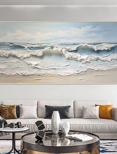  Manuell Handgemacht Hang-Ölgemälde Handgemalte Horizontales Panorama Abstrakt Landschaft Modern Realismus Ohne Innenrahmen (ohne Rahmen)