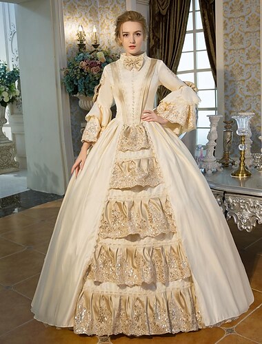  Gotisch Viktorianisch Vintage inspiriert Kleid Partykostüm Abschlussballkleid Prinzessin Shakespeare Einfarbig Ballkleid Damen Halloween Karneval Valentinstag Party Abendgesellschaft Maskerade