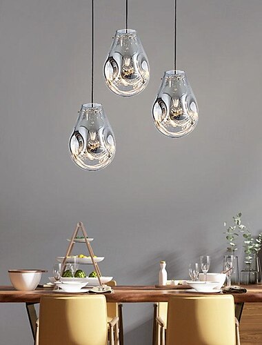  Lampes suspendues LED en verre, design mini, éclairage suspendu de 20cm, pour cuisine, île, chambre à coucher, 1 paquet, blanc chaud, 110-240v