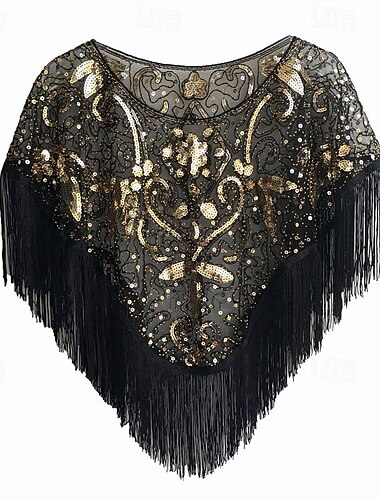  Retro vintage Roaring jaren '20 Jaren 1920 Feestkostuum Omslagdoeken The Great Gatsby Charleston Bruiloftsgast Pailletten Kwastje Dames Kerstmis Carnaval Nieuwjaar Bruiloft Bruiloft gast Evenement