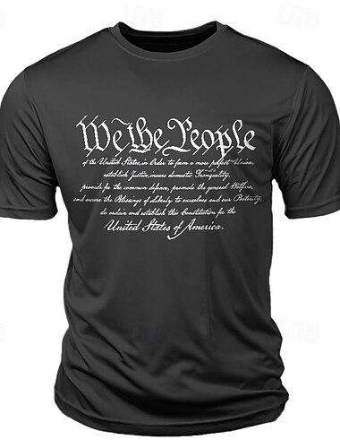  Miesten graafinen T-paita "Me kansa" Yhdysvaltain perustuslaki amerikkalainen patriotismi lyhyet hihat