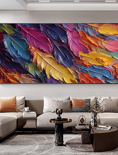  barevné peří olejomalba ruční malba na plátně ručně malovaná abstraktní moderní umění malba nástěnná malba obývací pokoj nástěnná výzdoba velká texturovaná nástěnná malba zakázková dárková malba