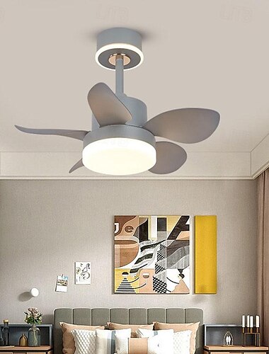  60 cm تصميم فانوس مروحة سقف معدن أكريليك الحديث 220-240V