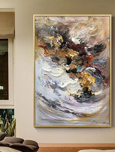  Handgefertigtes Ölgemälde auf Leinwand, Wandkunst, Dekoration, modern, abstrakt, für Heimdekoration, gerolltes, rahmenloses, ungedehntes Gemälde