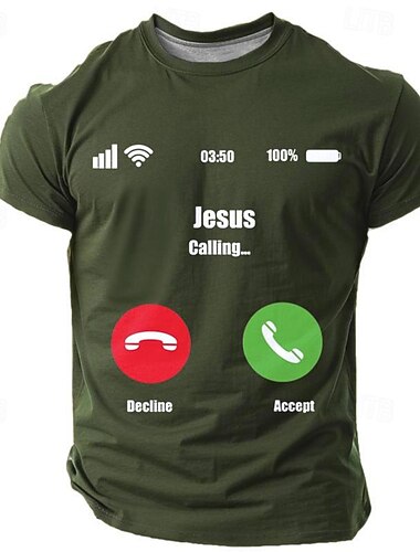  בגדי ריקוד גברים גראפי יֵשׁוּעַ חולצה קצרה שרוולים קצרים חולצה קצרה הדפסת תלת מימד צווארון עגול קצר חולצה יומי מעצב רטרו\וינטאג' ספורט חוץ חגים ליציאה שחור כחול נייבי ירוק צבאי אביב קיץ ביגוד S M L