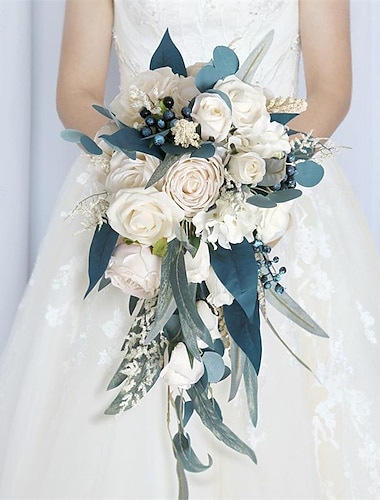  Simulation de mariée tenant des fleurs, gouttelettes d'eau, cascades, robe de mariée coréenne, accessoires de photographie de voyage, fournitures de mariage