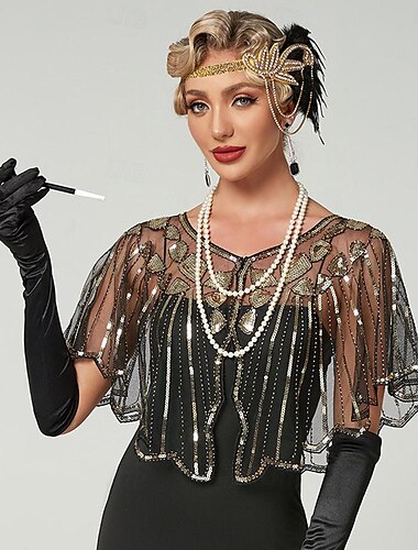  Retro vintage Roaring jaren '20 Jaren 1920 Feestkostuum Omslagdoeken The Great Gatsby Charleston Pailletten Dames Kerstmis Carnaval Nieuwjaar Evenement / Feest Vrijgezellenfeest Volwassenen Sjaal