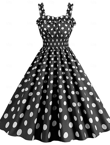  Retró 1950-es Rockabilly Swing ruha Flare ruha Pléd / takaró Kockás Tarkán szőtt pamutszövet Női Mindszentek napja Álarcos mulatság Hétköznapi Felnőttek Ruha Hazatérő ruhák