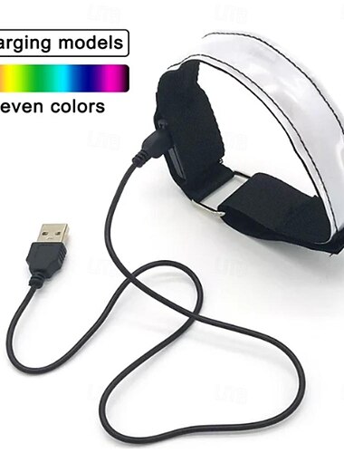  Leuchtende Armgurte für den Nachtlauf, USB-Aufladung, LED-Leuchtarmband für den Nachtlauf, Outdoor-Sport, reflektierender Sicherheitsgürtel, Fahrrad, Radfahren, leuchtendes Armband, 1 Stück