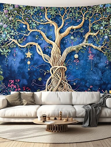  Baum des Lebens Malerei hängende Tapisserie Wandkunst große Tapisserie Wandbild Dekor Foto Hintergrund Decke Vorhang Zuhause Schlafzimmer Wohnzimmer Dekoration