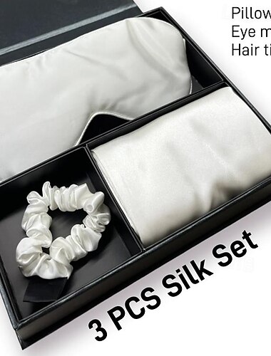  סט ציפיות משי 100% תות לשיער ולעור, 19 ציפיות momme nature silk-1, 1 מסיכת עיניים, 1 מתנה סט צרכני-סט שינה יוקרתי, ציפיות עם סגירת מעטפה בגודל סטנדרטי