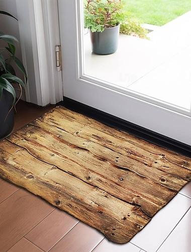 Neuartige Fußmatte, rutschfeste Bodenmatte mit Baumring, 3D-Baumstamm-Druck, Holzscheit-Bereichsteppich, Badematte für drinnen und draußen, Terrasse, Schlafzimmer, Küche, Büro