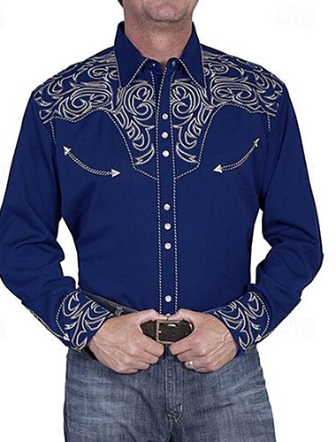 Clásico Retro Antiguo siglo 18 Blusa / Falda Vaquero del oeste Hombre Mascarada Uso Diario Despedida de Soltera Adulto Camisas Todas las Temporadas