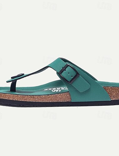 Herren Sandalen Hausschuhe & Flip-Flops Flache Sandalen Mikrofaser Atmungsaktiv Komfortabel Rutschfest Halbschuhe Schnalle Weiß Rot Grün